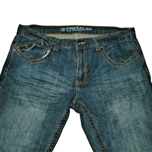 Vintage Route 66 Jeans Premium Men's 36x32 Slim Straight - Picture 3 of 10